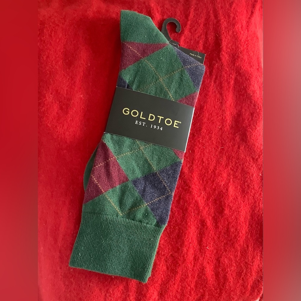 NWT Gold Toe Argyle socks, mens, green